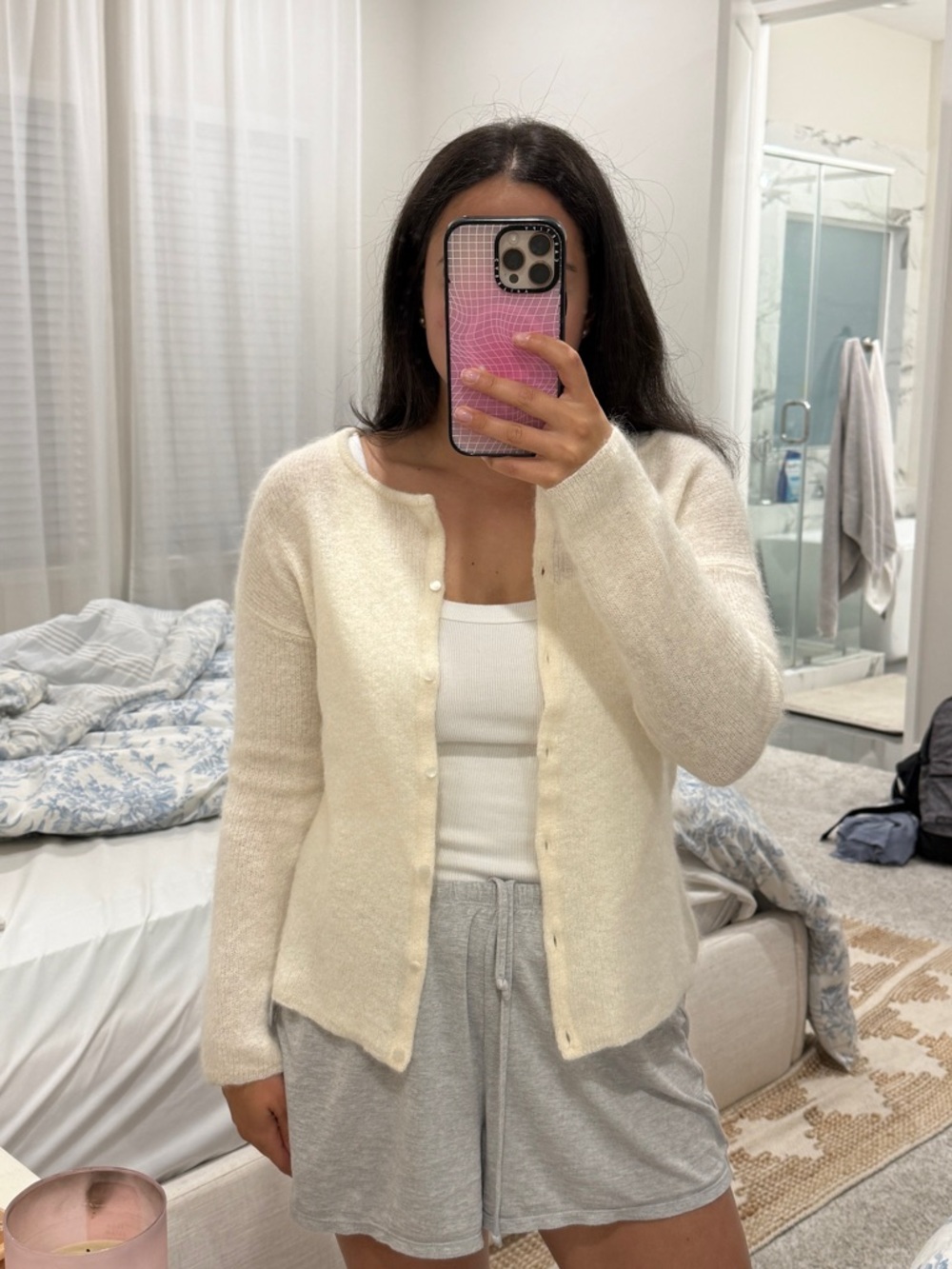 Sezane Cream Knit Gaspard Cardigan